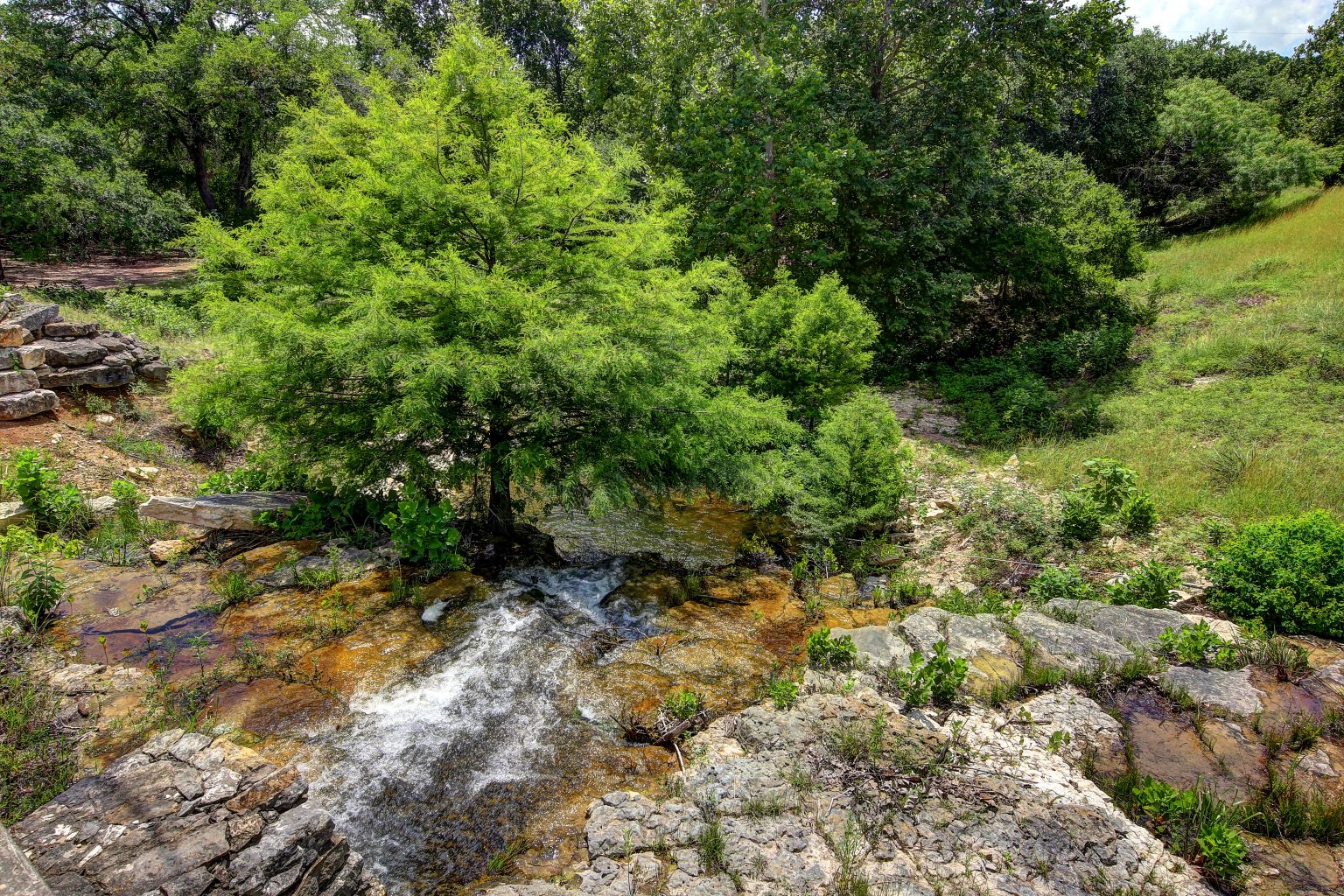 Bridge with water fall