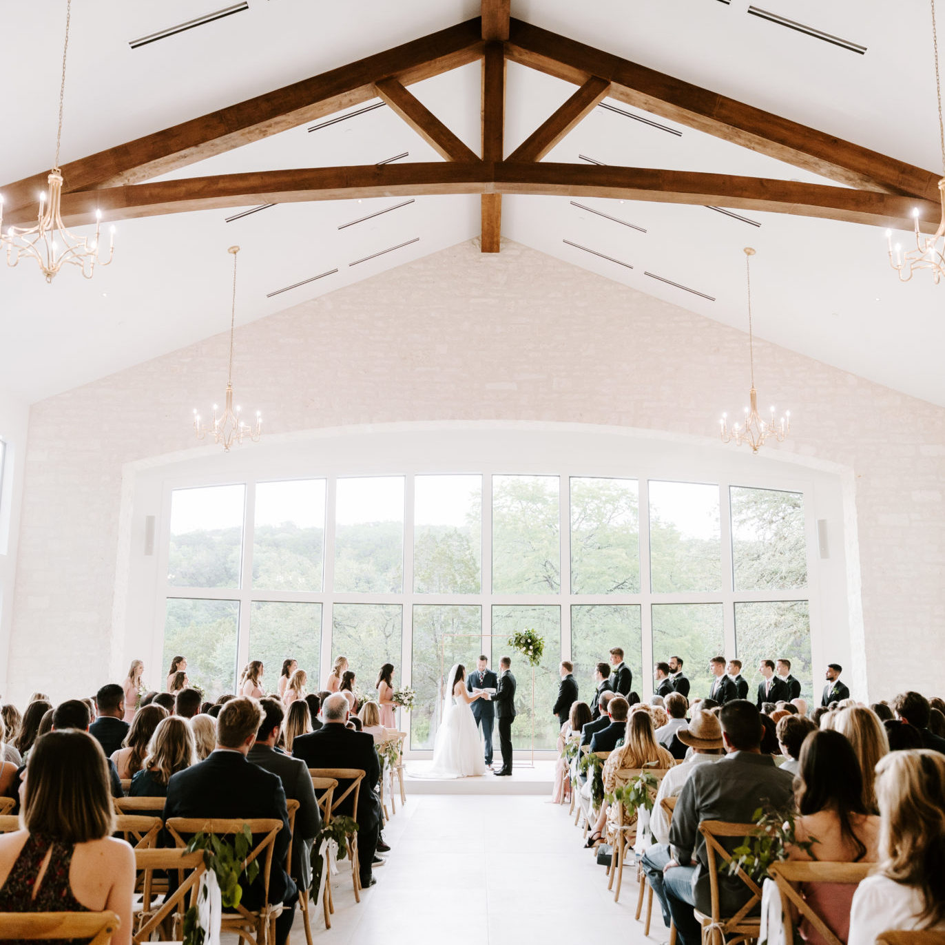 Wedding Ceremony Chapel with high vaulted ceilings and amazing views