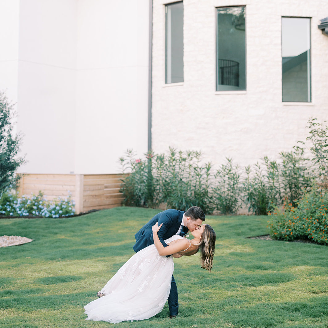 Wedding Couple outside our wedding venue reception hall